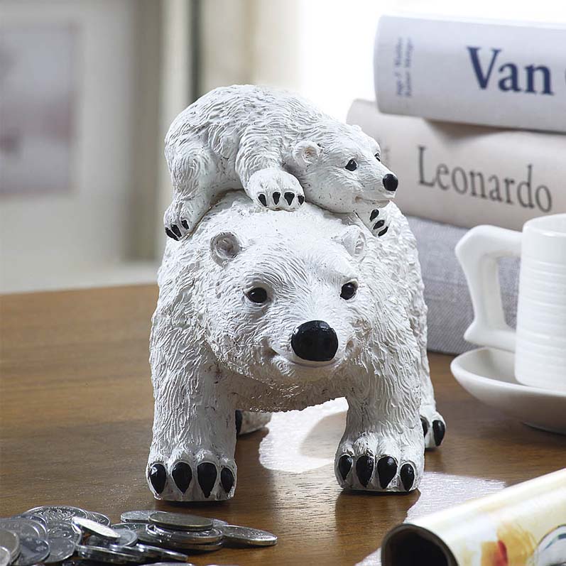 Creative Mother And Child Polar Bear Piggy Bank Gift Idea