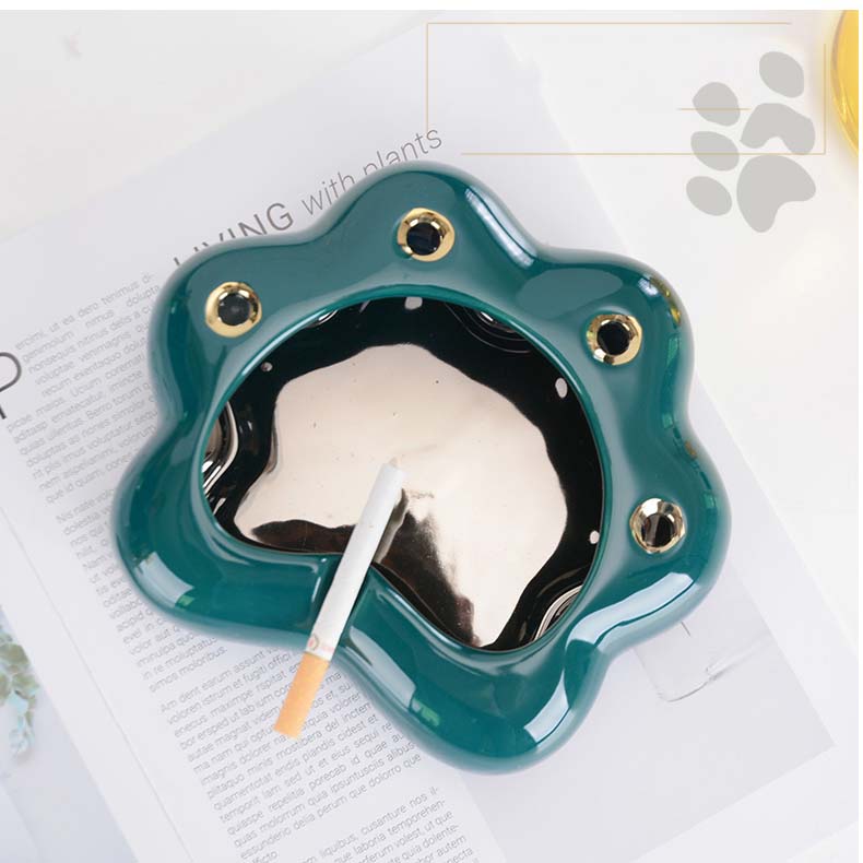 Creativity Dark Green Cat Paw Ashtray