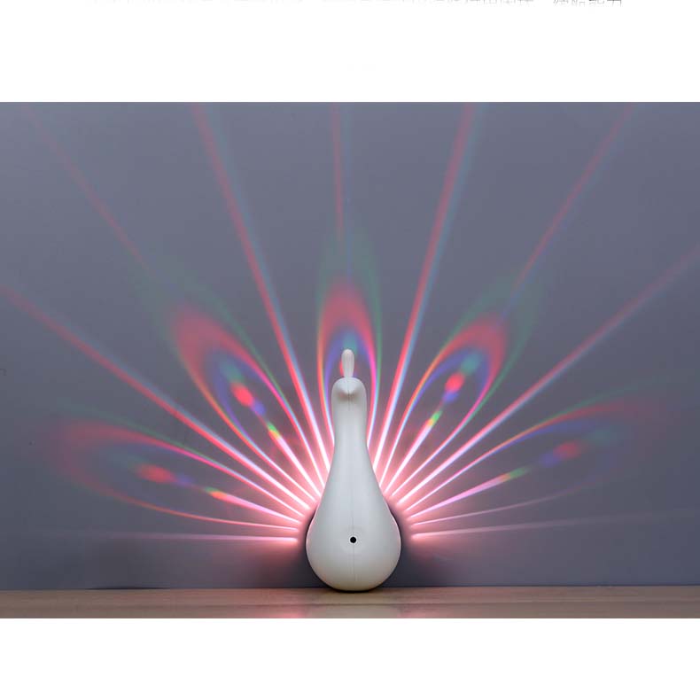 Exquisite Colorful Peacock Mapping Lights Holiday Wall Decoration