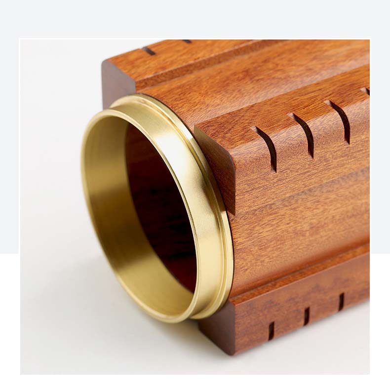 Exquisite Redwood Geometric Art Office Pen Holder