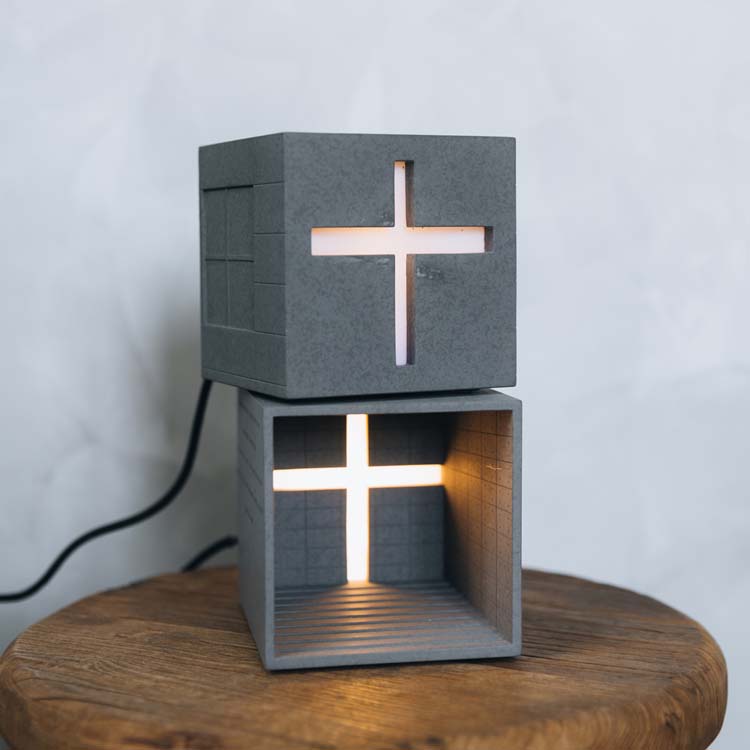 Retro Concrete Church Of Light Building Night Light Decoration Ornaments