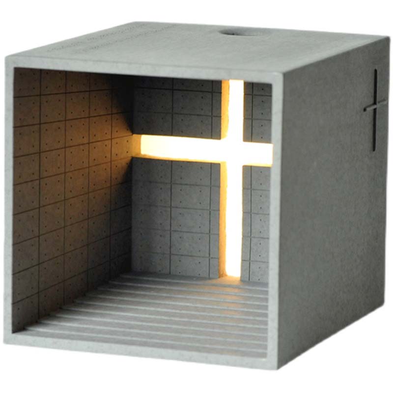 Retro Concrete Church Of Light Building Night Light Decoration Ornaments