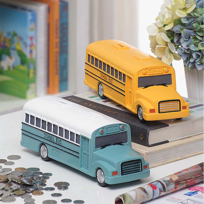 School Bus Shape Decoration Piggy Bank Gift Idea