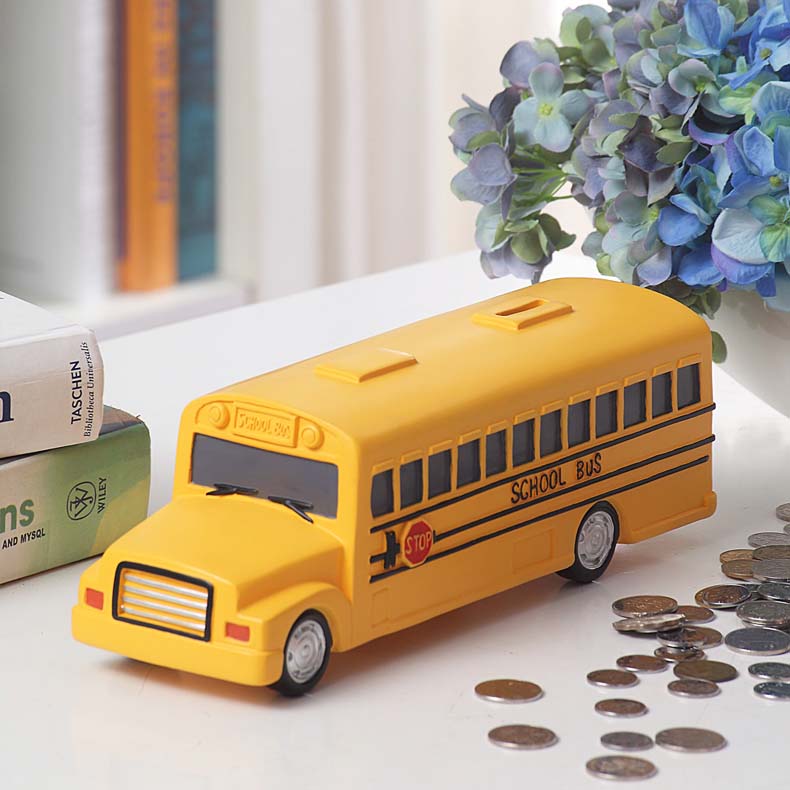 School Bus Shape Decoration Piggy Bank Gift Idea