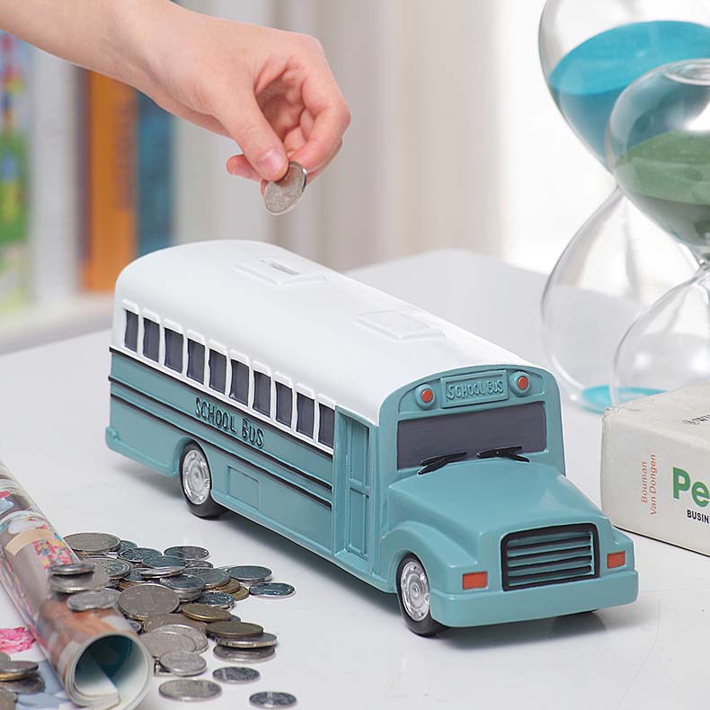 School Bus Shape Decoration Piggy Bank Gift Idea