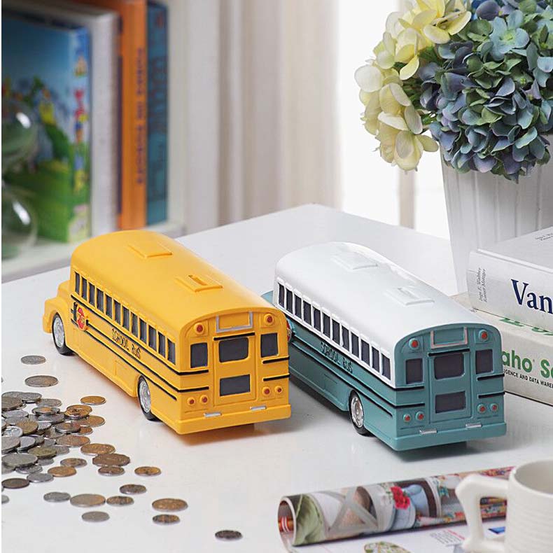 School Bus Shape Decoration Piggy Bank Gift Idea