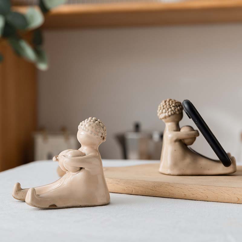 Sexy Abstract Ceramic Figure Phone Holder Desktop Small Ornaments