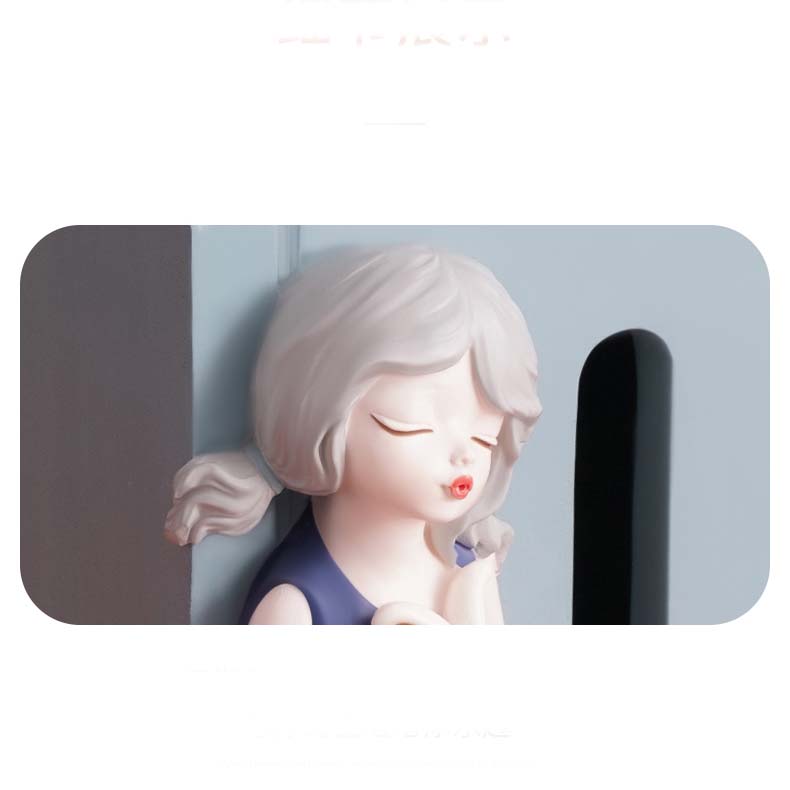 Standing Beautiful Cartoon Girl Desktop Decoration Tissue Box