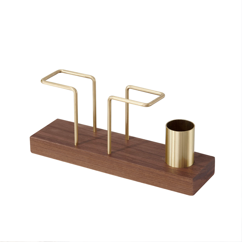 Wooden Brass Combined Tissue Holder