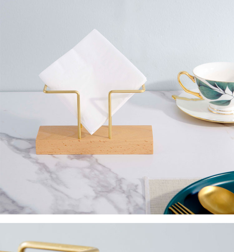 Wooden Brass Combined Tissue Holder