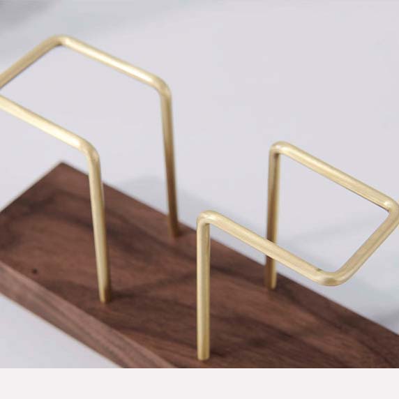 Wooden Brass Combined Tissue Holder