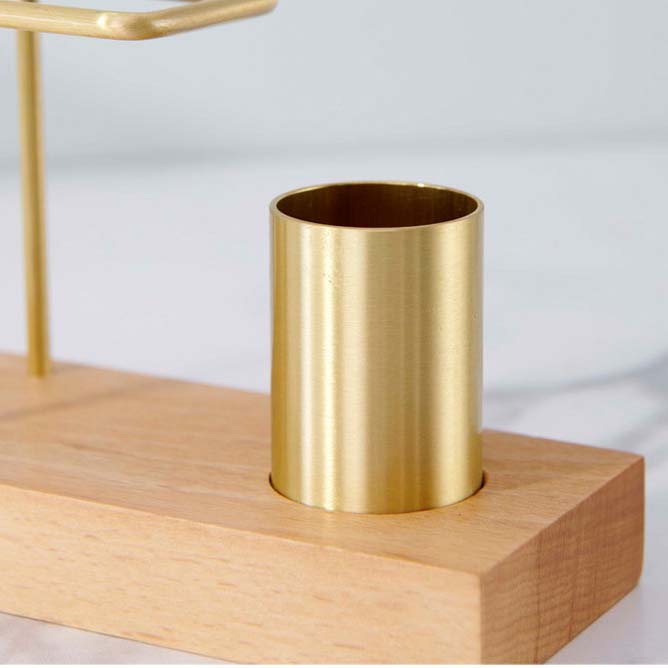 Wooden Brass Combined Tissue Holder