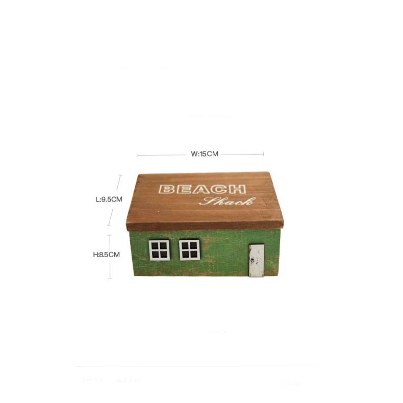 Wooden House Small Article Storage Box Jewelry Storage