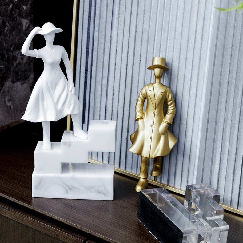 Abstract Urban Men And Women Art Office Bookend Bookstand Desktop Decoration