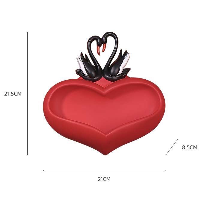 Beautiful Couple Swan Decoration Wall Love Storage Tray