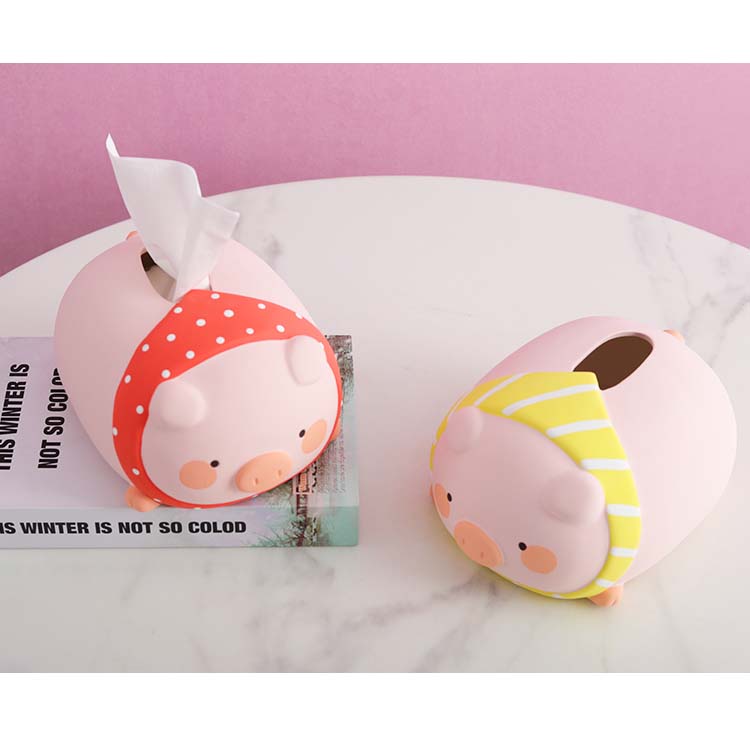 Cute Little Pig Ceramic Tissue Box