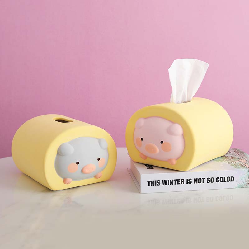 Cute Little Pig Ceramic Tissue Box