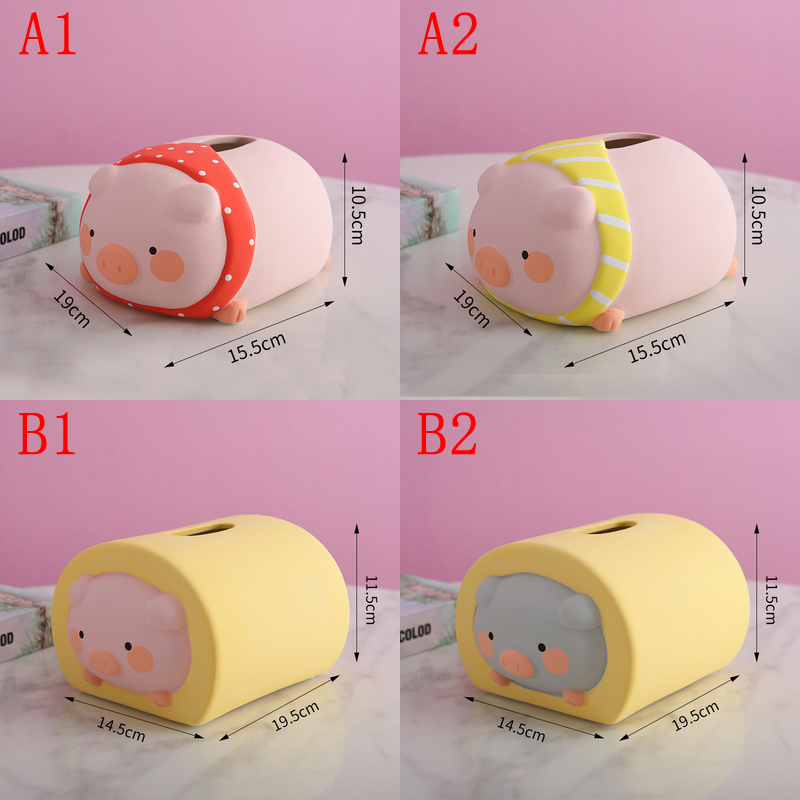 Cute Little Pig Ceramic Tissue Box