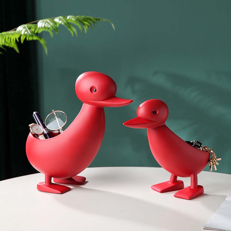 Fun Cartoon Duck Desktop Organize Storage Living Room Decoration Ornaments