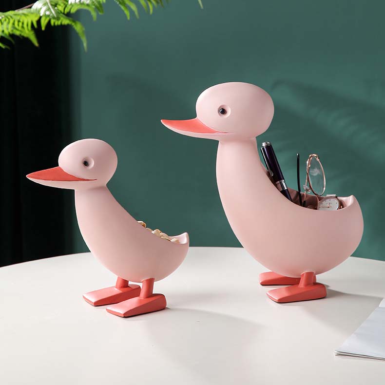 Fun Cartoon Duck Desktop Organize Storage Living Room Decoration Ornaments