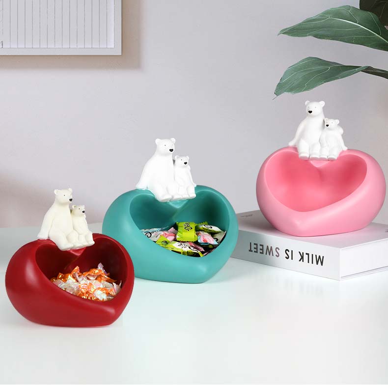 Mother And Child Polar Bear Love Storage Box Candy Tray