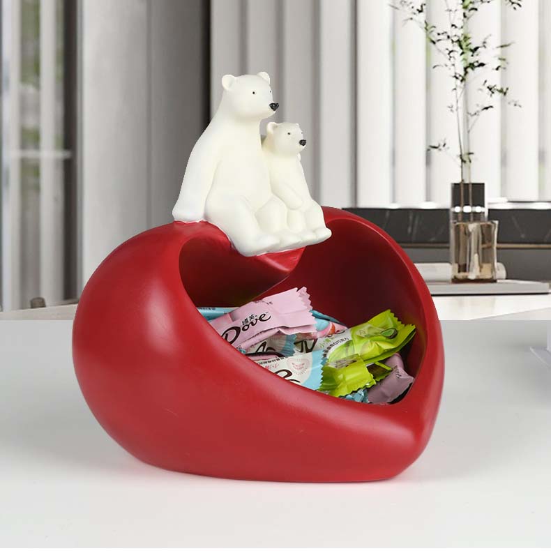 Mother And Child Polar Bear Love Storage Box Candy Tray