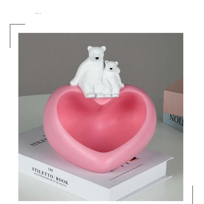 Mother And Child Polar Bear Love Storage Box Candy Tray