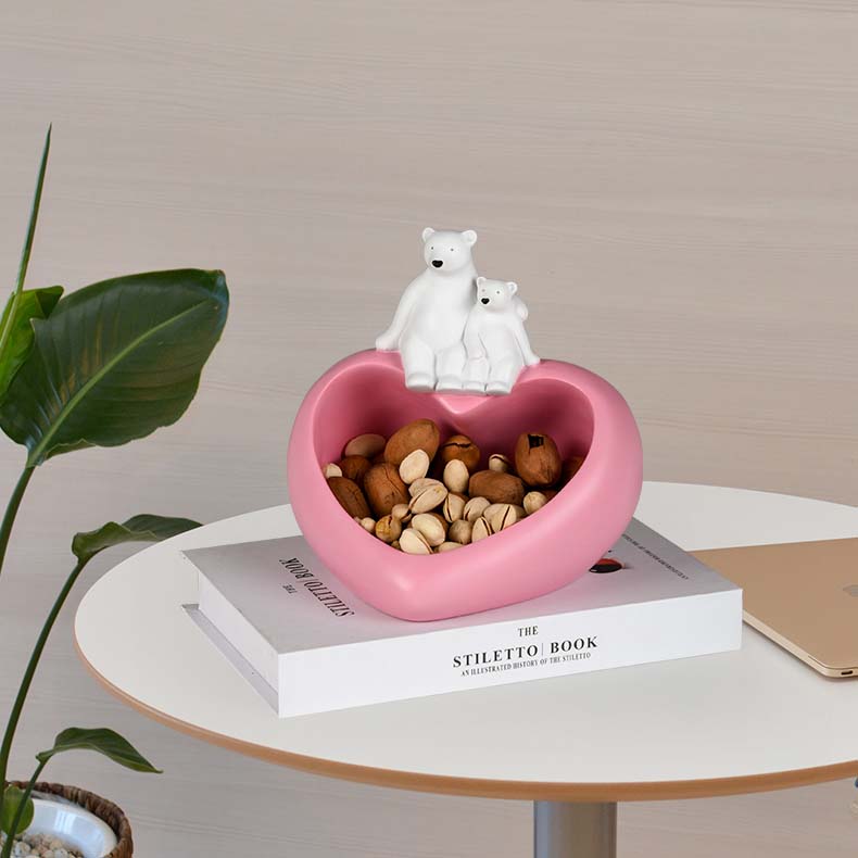 Mother And Child Polar Bear Love Storage Box Candy Tray
