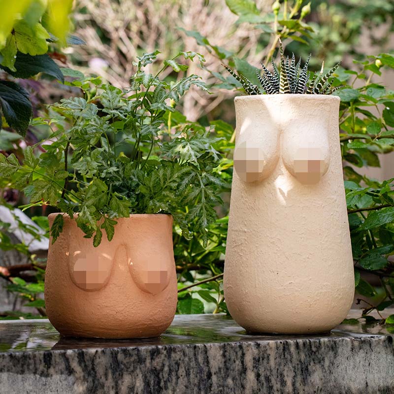 Pastoral Abstract Nude Art Concrete Flower Pot