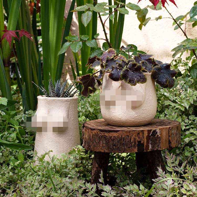 Pastoral Abstract Nude Art Concrete Flower Pot
