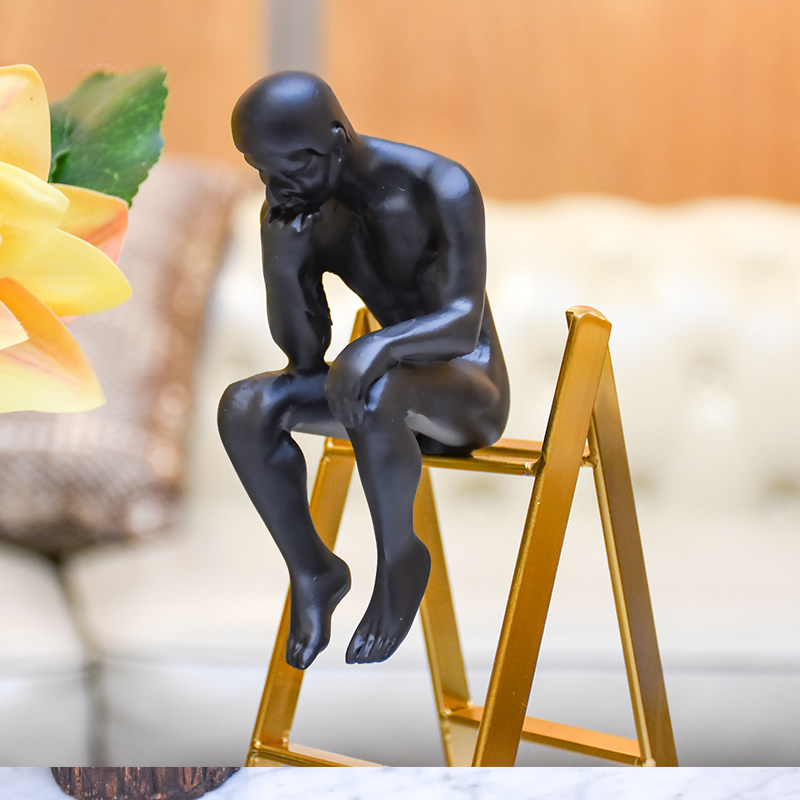 Abstract Figures Sitting On The Stairs Thinking About Art Sculpture Ornaments