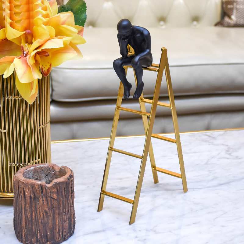 Abstract Figures Sitting On The Stairs Thinking About Art Sculpture Ornaments