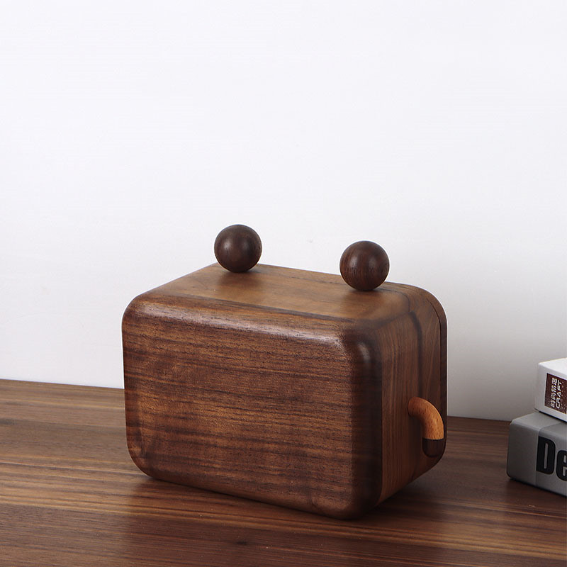 Black Walnut Frog Tissue Box: Decorative Elegance For Every Space