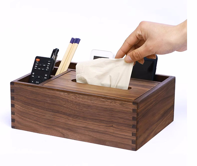 Black Walnut Tissue Box,Desktop Organizer,Storage Box