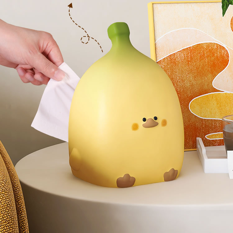 Cartoon Banana Duck Tissue Box Holder Quirky And Cute Desk Accessory