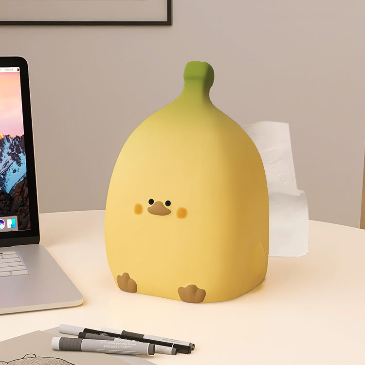 Cartoon Banana Duck Tissue Box Holder Quirky And Cute Desk Accessory