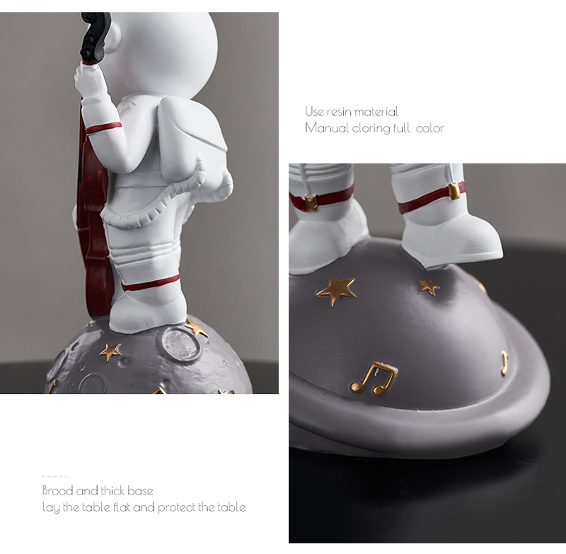 Creative Little Astronaut Music Lover Sculpture Decoration