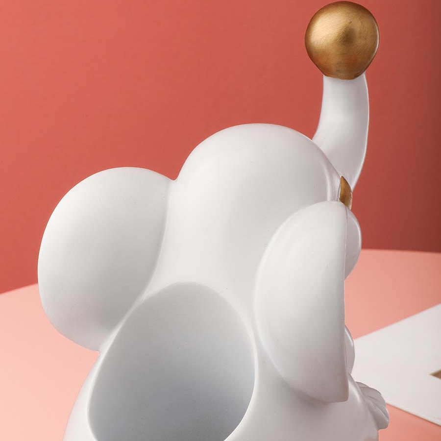 Cute White Elephant Pen Holder Decoration Storage