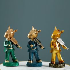 Creative Music Lover Mr Horse Sculpture Decoration