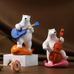 Music Lovers Polar Bear Home Decoration Sculpture