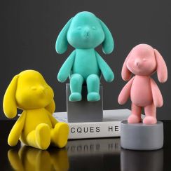 Abstract Cute Cartoon Rabbit Children Room Decoration Sculpture Ornaments
