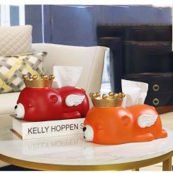 Cartoon Angel Bear Desktop Tissue Box Organizing Storage Decoration