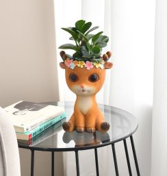 Cute Little Deer Flowerpot Decoration Organizes Ornaments