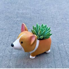 Cute Pastoral Corgi Pet Dog Plant Small Flower Pot