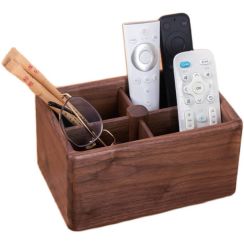 Desktop Wooden Storage Box Remote Control Organize
