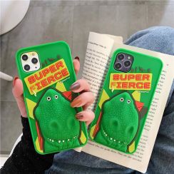 Fun Green Cartoon Dinosaur Iphone Cell Phone Case