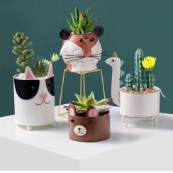 Pastoral Vintage Small Animal Iron Plant Flower Pot