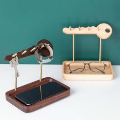 Wooden Key-Shaped Desktop Organize Storage Hook