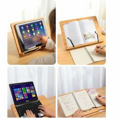 Bamboo Wood Height Adjustment Reading Frame Ipad Holder