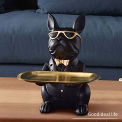 Classic Bulldog Desktop Organize Storage Tray Piggy Bank
